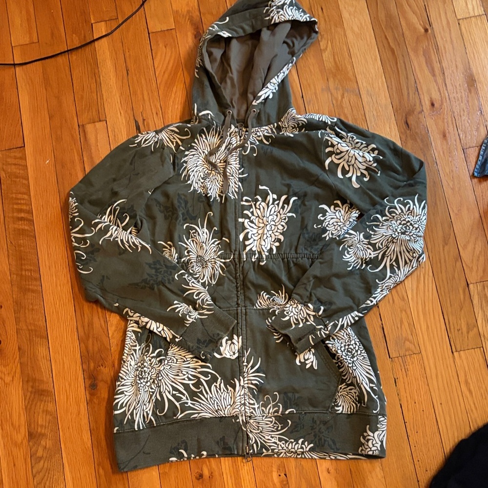 Vintage Lucky Brand Olive Floral Jacket